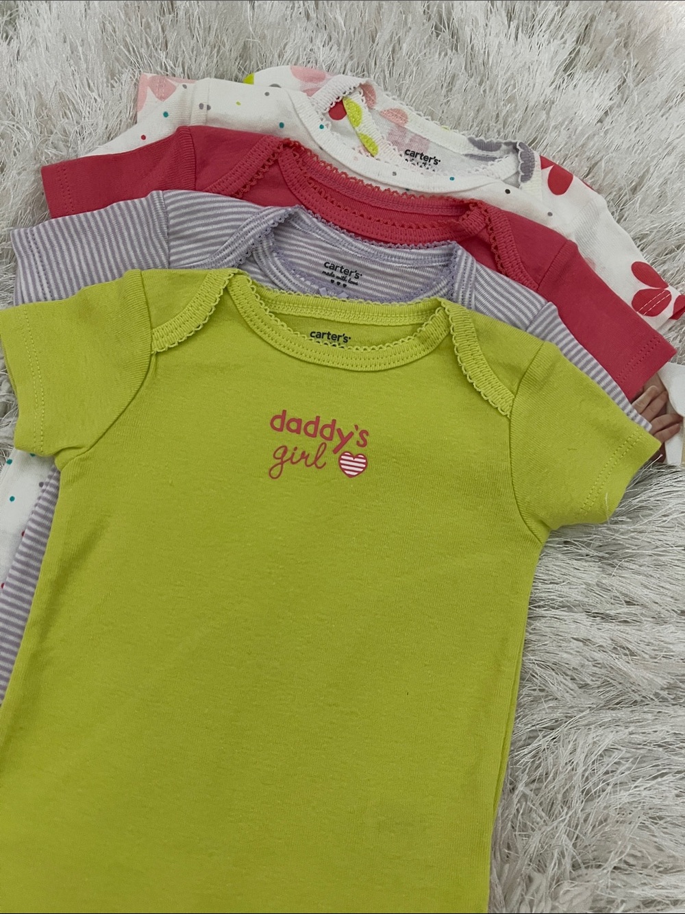 Carter's Little Layette Infant 5 Pack 100% Cotton Short Sleeve Bodysuits 9MO NWT - Picture 2 of 12